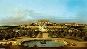 Das Kaiserliche Lustschloß Schloßhof, Gartenseite — Bernardo Bellotto