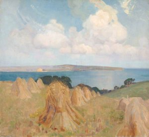 Cornfield With Stooks — Benjamin Haughton