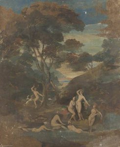 Classical Figures In A Wooded Landscape — George Sheffield Senior