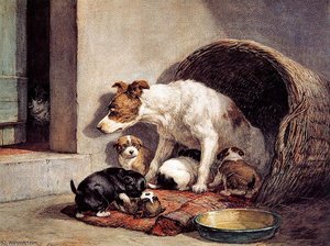 The Alert Mother Sun — Henriette Ronner Knip