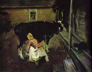 Farm Yard In Finland — Valentin Alexandrovich Serov, Impressionism