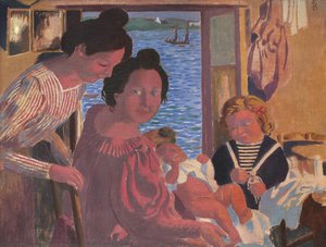 Mother and Child at Le Pouldu, Evening Light