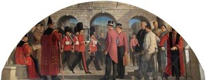 The Old Threadneedle Street Courtyard with the Guard Arriving at the Bank