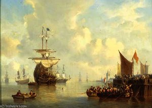 Sailing vessels in calm seas offshore