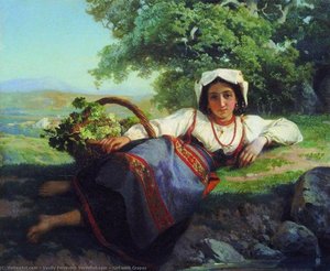 Girl With Grapes — Vasily Petrovich Vereshchagin