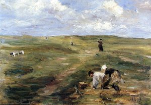 Digging For Potatoes In The Dunes At Zandvoort — Max Liebermann, Impressionism