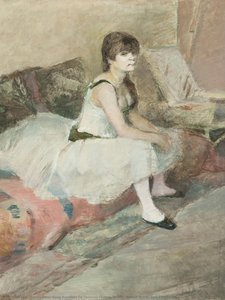 Dancer Seated On A Pink Divan — Henri De Toulouse-lautrec, Post-impressionism