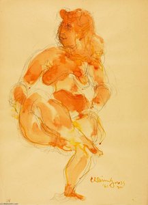 Untitled (seated Female Nude) — Chaim Gross, Contemporary Realism