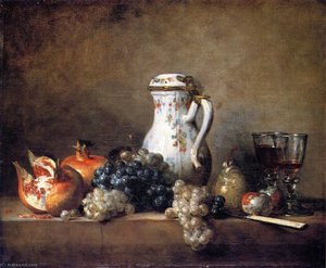 Grapes And Pomegranates — Jean-baptiste-siméon Chardin
