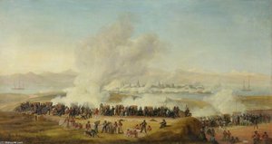 Manning The Guns - British Bluejackets Firing On A French Island Fort — George Jones