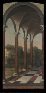 Colonnade giving onto a Park, Barent Fabritius (attributed to), 1660 - 1673