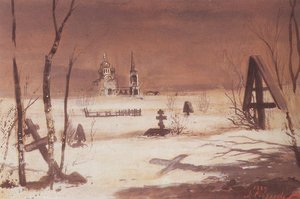 Rural Cemetery In The Moonlight — Aleksey Savrasov
