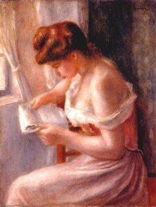 A Girl Reading — Pierre-auguste Renoir, Impressionism