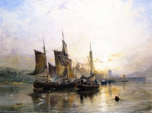 Dysart On The Coast, Sunrise — Samuel Bough