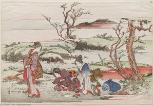 Picking Spring Flowers — Katsushika Hokusai
