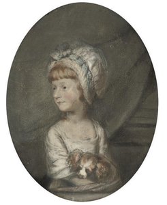 Portrait Of A Young Girl With Her Dog — Hugh Douglas Hamilton