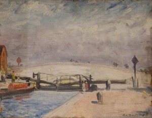 Canal Scene, Welton Lock and Lodge