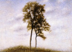 Young Oak Trees — Vilhelm (hammershøi)hammershoi