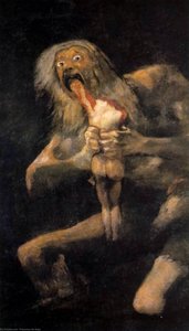 Saturn, Ca Oil On Plaster Remounted — Francisco José De Goya Y Lucientes, Romanticism