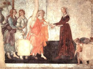 Venus Und Die Grazie Schenken Einer Jungen Frau Geschenke — Sandro Botticelli, Frührenaissance