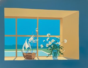 Serene Horizon: A Singular Vision Of Cerulean Skies And Architectural Stillness — Marion Delorme