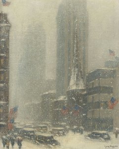Heavy Snow Storm On 5th Ave, (1937) — Guy Carleton Wiggins