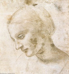 Study Of A Woman's Head — Leonardo Da Vinci, Renaissance