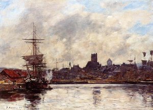 Fecamp, The Port — Eugène Louis Boudin