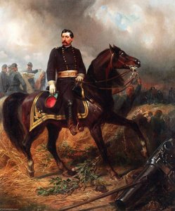General George B. Mcclellan On The Battlefield Of Antietam — Christian Schussele