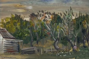 Landscape With A Loghouse — Boris Dmitrievich Grigoriev