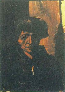 Head Of A Peasant Woman With Dark Cap — Vincent Willem Van Gogh, Post-impressionism