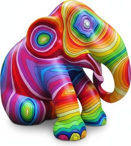 Life-size Resin Elephant Sculpture: Vibrant Garden & Home Art, Pop Art