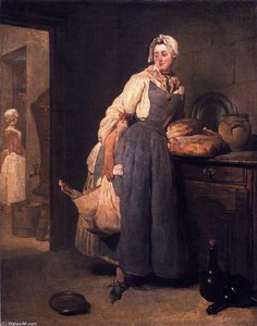 The Return From Market — Jean-baptiste-siméon Chardin, Baroque