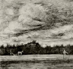 Field With Thunderstorm — Vincent Willem Van Gogh, Post-impressionism