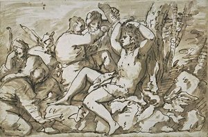 Executioners Tying A Man To A Tree — Luca Giordano