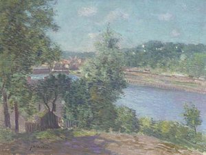 River Scene Near Norwich, Connecticut — Julian Alden Weir