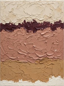Stratified Earth: A Monumental Study In Burgundy And Dusty Rose Impasto — David Moreau, Plaster & Texture Art