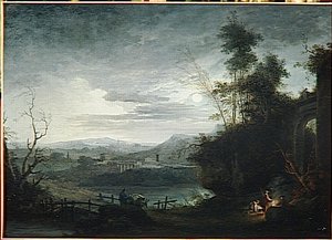 Paysage Effet De Clair De Lune — Van Loo Jules Cesar Denis