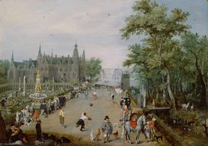 A Jeu De Paume Before A Country Palace — Adriaen Pietersz Van De Venne