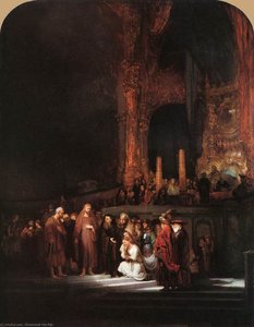 Christ And The Woman Taken In Adultery — Rembrandt Van Rijn, Dutch Golden Age