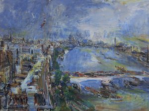 New York, Manhattan Et L'empire State Building, New York, Manhattan And The Empire State Building, Huile Sur Toile, — Oskar Kokoschka