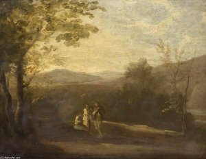 Landscape With Three Figures — Thomas Barker