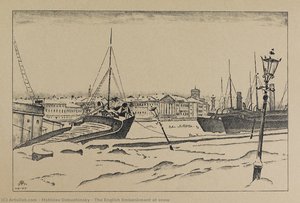 The English Embankment At Snow — Mstislav Dobuzhinsky
