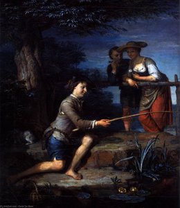 Angler (detail) — Carel De Moor, Baroque Detail