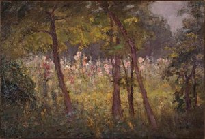 Hollyhocks — Theodore Clement Steele, Impressionism