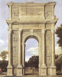 A Triumphal Arch Of Allegories — Domenichino (domenico Zampieri)