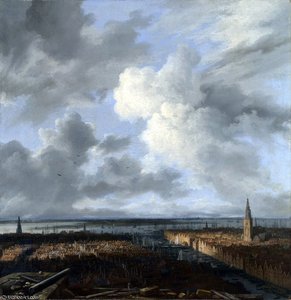 A Panoramic View Of Amsterdam Looking Towards The Ij — Jacob Isaackszoon Van Ruisdael