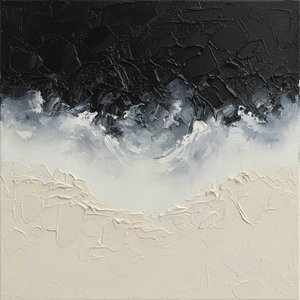 Monolithic Strata Of Obsidian Shadow And The Silent Weight Of Light — David Moreau, Plaster & Texture Art