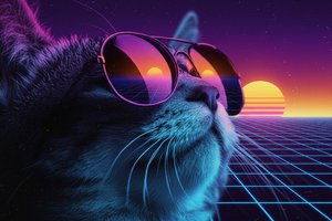 Neon Refraction: The Midnight Feline — Fabien Fournier