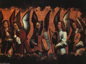 Musician Angels, One Portion Of A Triptych — Memling, Hans, Early Netherlandish